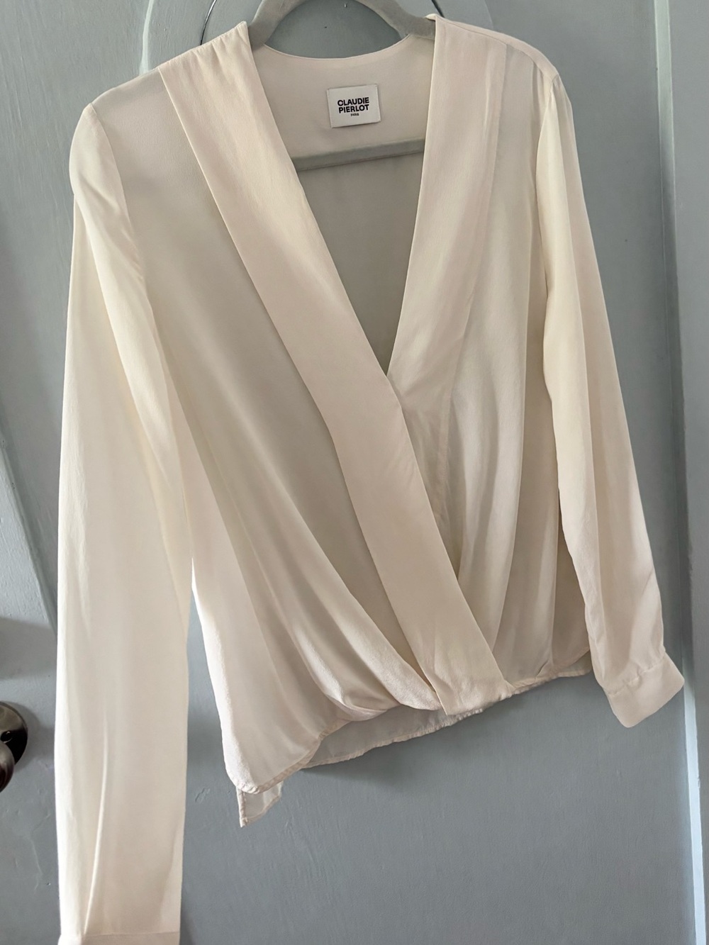 Claudie Pierlot Paris Silk ivory blouse size 40 FR 8 US